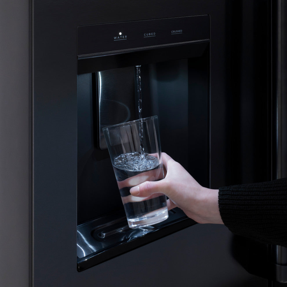 ZLINE 36" Standard Depth Refrigerator With Water, Black RSMZ-W36-BS-FCB