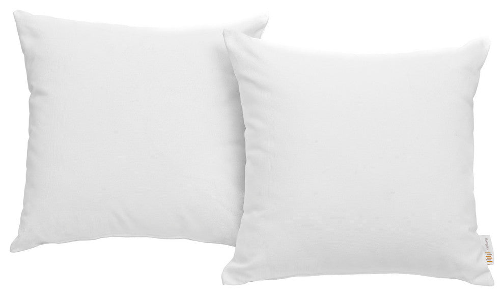 White Convene Two Piece Outdoor Patio Pillow Set