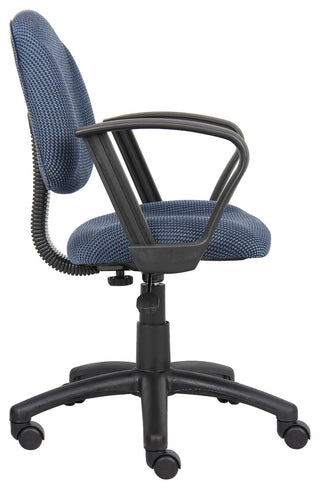Boss Blue Deluxe Posture Chair With Loop Arms