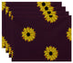 18"x14" Sunflower Frenzy, Floral Print Placemat, Purple, Set of 4