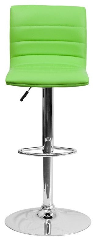 Estella Lois Mid-Back Green Vinyl Swivel Adjustable Barstool