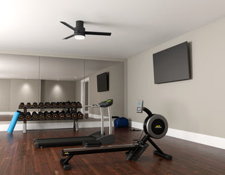 Hunter 52" Gilmour Matte Black Low Profile Damp Rated Ceiling Fan With LED Light