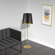 1-Light Modern Minimalist Floor Lamp, Aged Brass With Black and Gold Shade