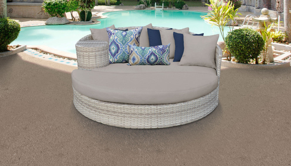 Fairmont Circular Sun Bed, Outdoor Wicker Patio Furniture