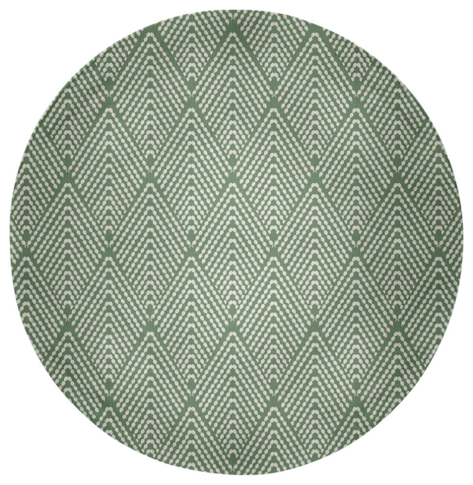 Lifeflor Diamond Spring Chenille Rug, Muted Green, 5' Round