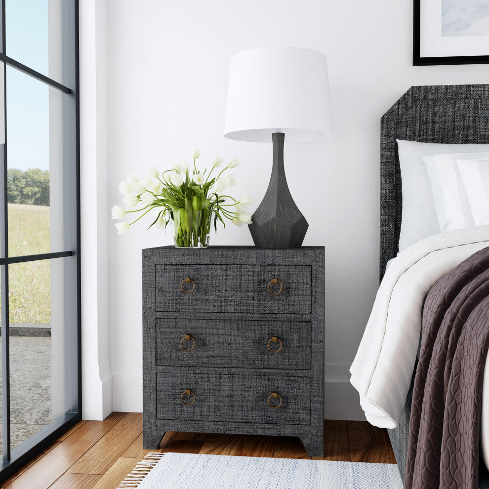 Butler Specialty Company, Bar Harbor Charcoal Raffia 3 Drawer Chest, Charcoal