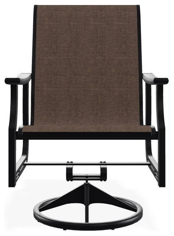 St. Catherine Sling Outdoor Swivel Rocker, Mocha/Black