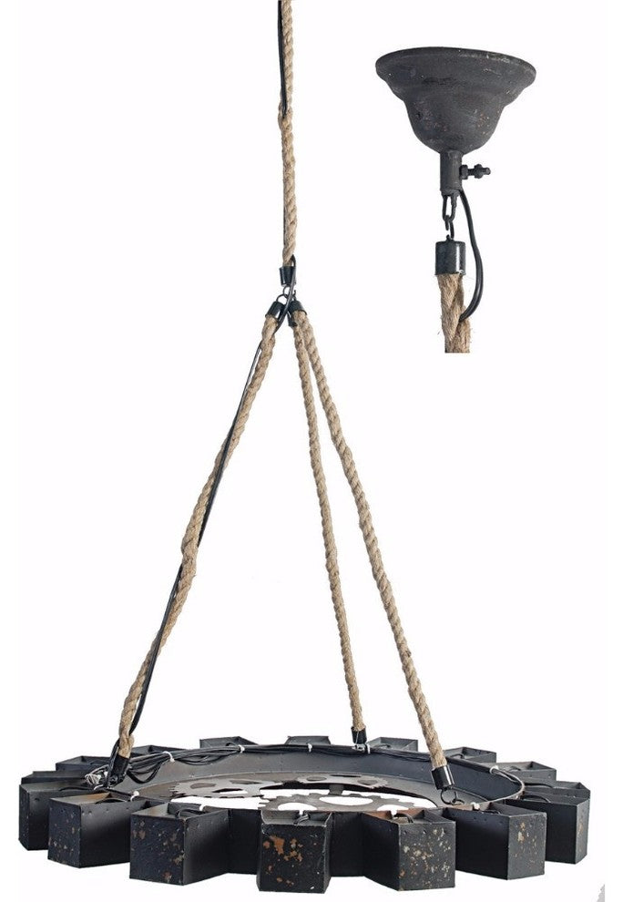 Benzara BM149453 Distinctively Designed Tyre-Like Chandelier
