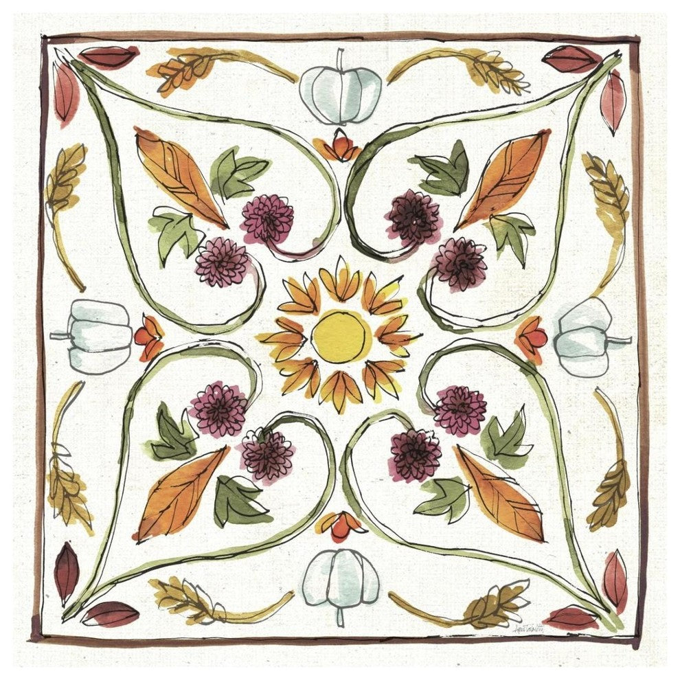 "Festive Foliage VI" Digital Paper Print by Anne Tavoletti, 42"x42"