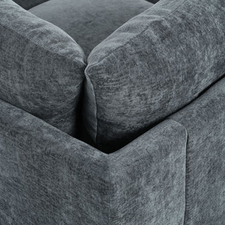 GDF Studio Modern Upholstered Storage Modular Sectional Sofa, Dark Gray