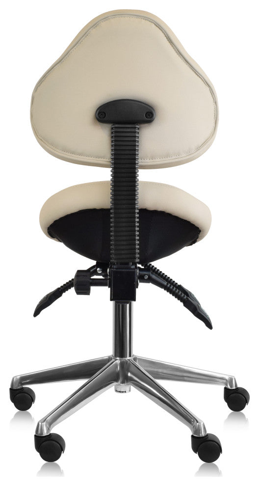 Ergonomic Task Mid Back Saddle Seat Side Office Chair, Beige