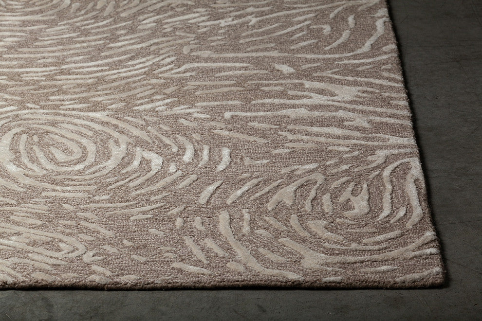 Hester Hand-Tufted Contemporary Rug, Brown/Tan, Rectangular 9'x13'