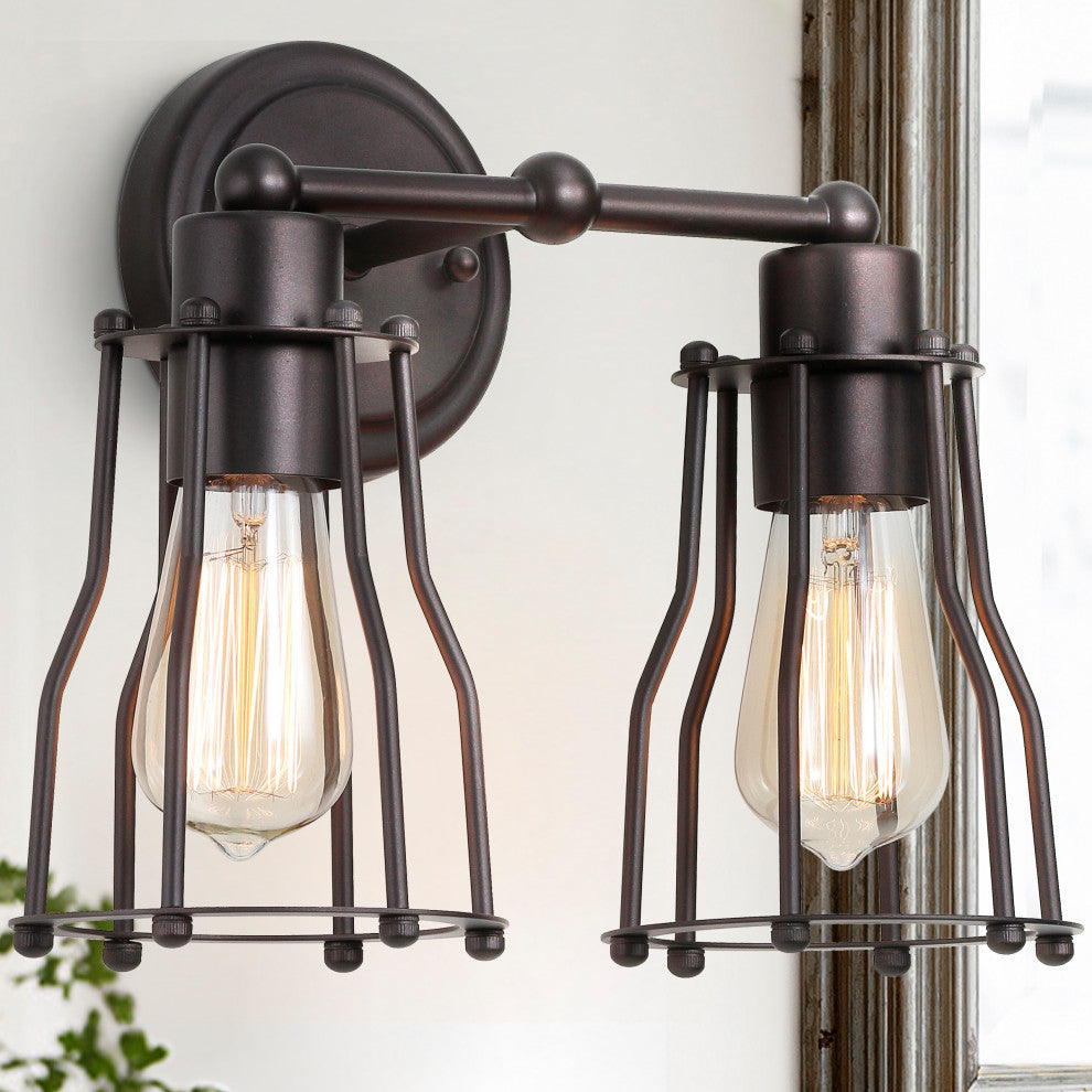 Evelyn Metal Vanity Light, Oil Rubbed Bronze, 2-Light