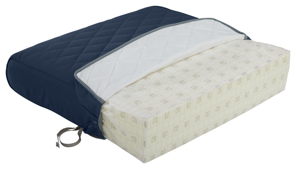 Fadesafe Rectangle Chaise Seat Quilted Lounge Cushion, Navy, 72"x21"x3"