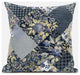 20" Black Yellow Floral Zippered Suede Throw Pillow