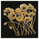 "Gold Black Line Poppies I v2" Digital Paper Print by Shirley Novak, 26"x26"