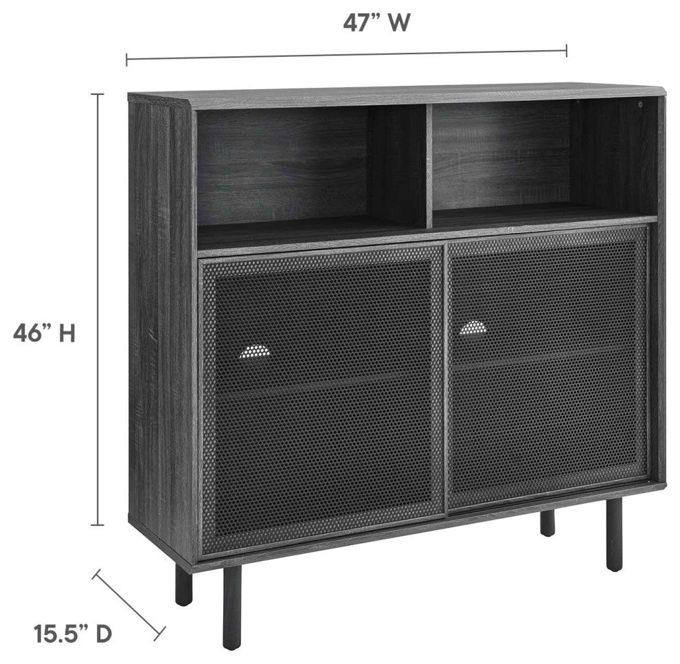Kurtis 47" Display Cabinet, Charcoal