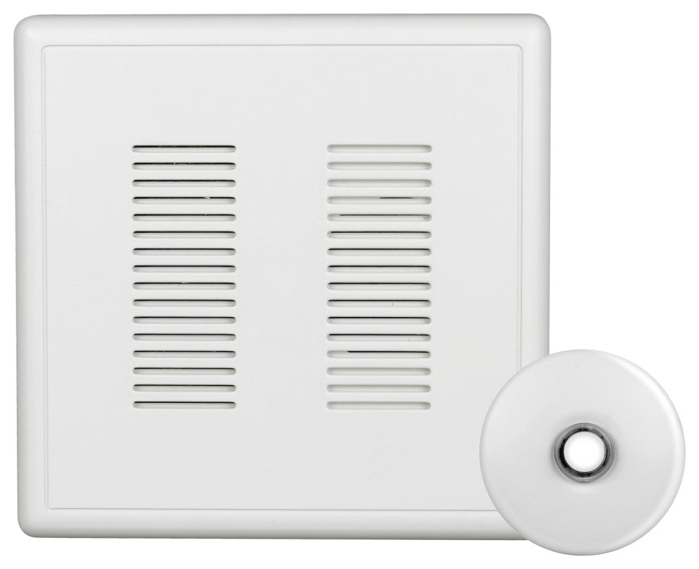 PrimeChime Plus 2 - Video Compatible Doorbell Chime Kit, White, Stucco Button