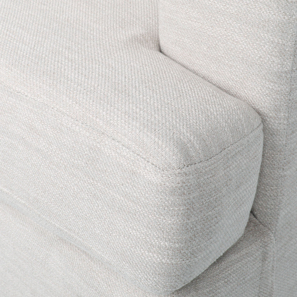 Vue Modern Fabric Upholstered Club Chair, Beige/Silver