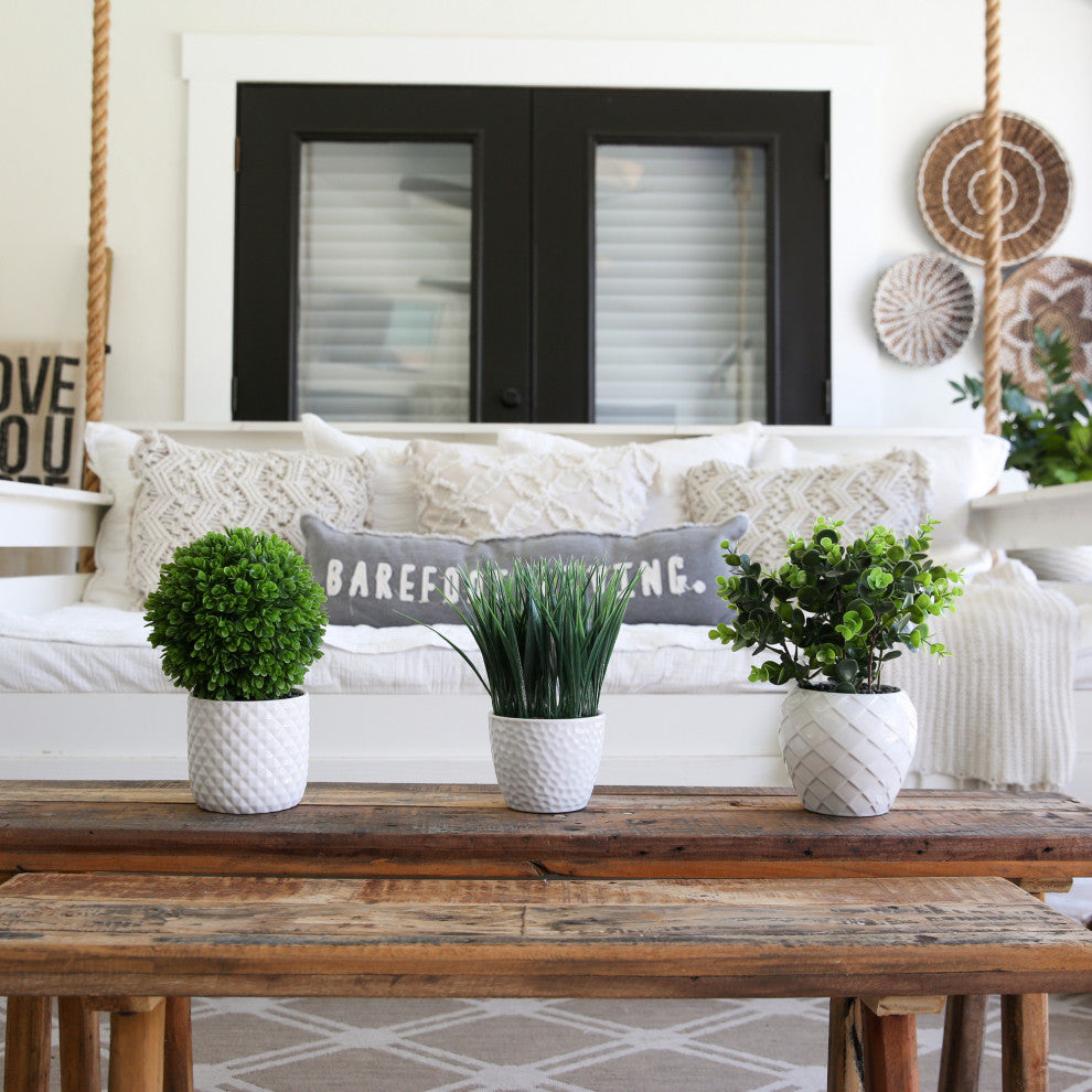 9in. Artificial Grass Plant with Decorative Planter
