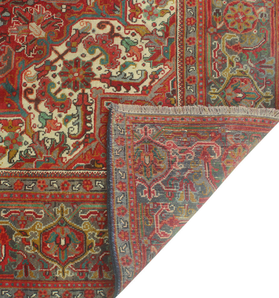 Vintage Heriz Edouard Red/Charcoal Rug, 7'10x10'7