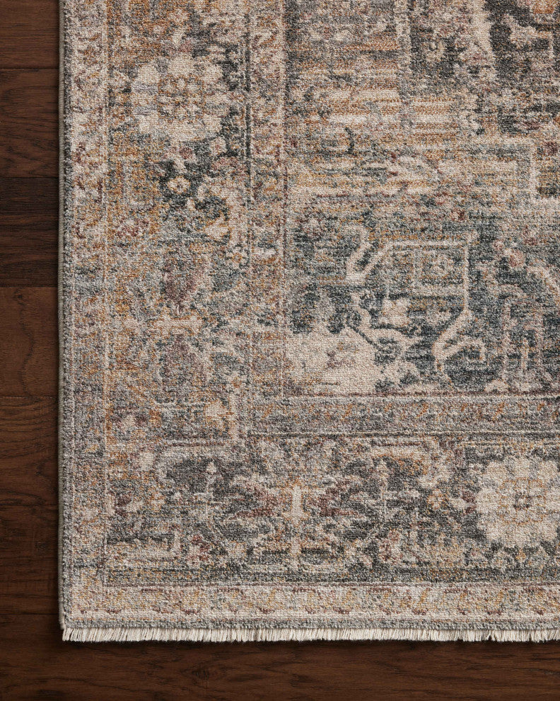 Loloi Lyra Area Rug, Denim / Sand, 7'-10" X 7'-10" Round