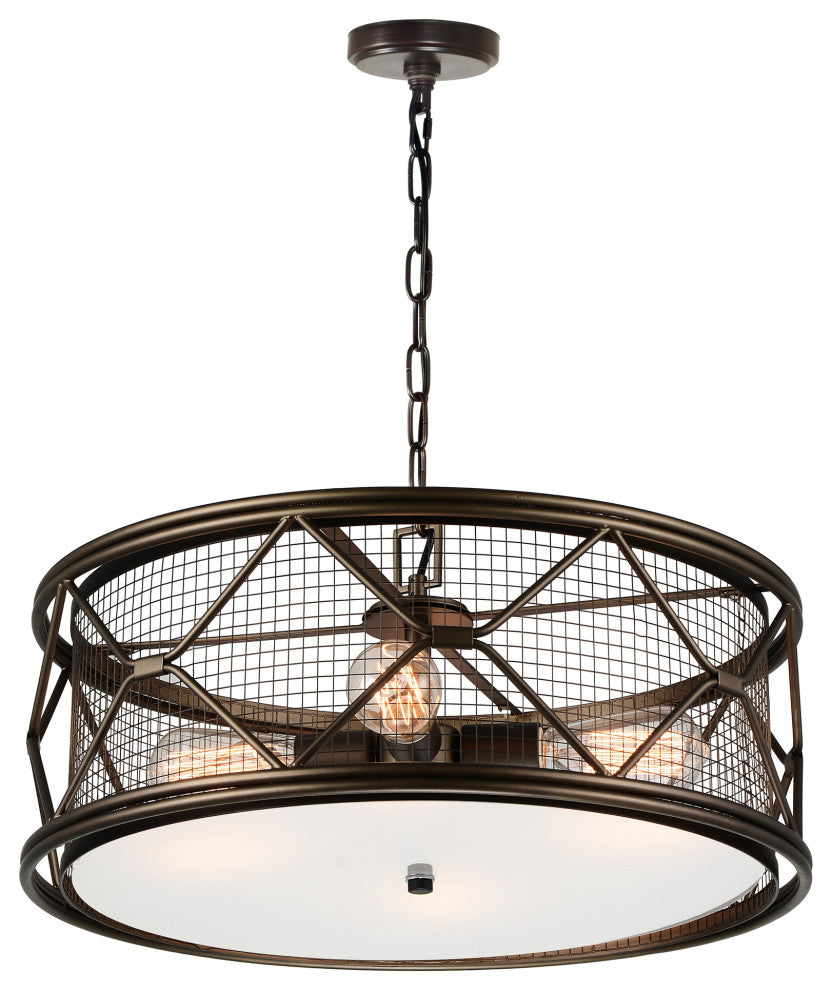 Kali 4 Light Chandelier With Light Brown Finish