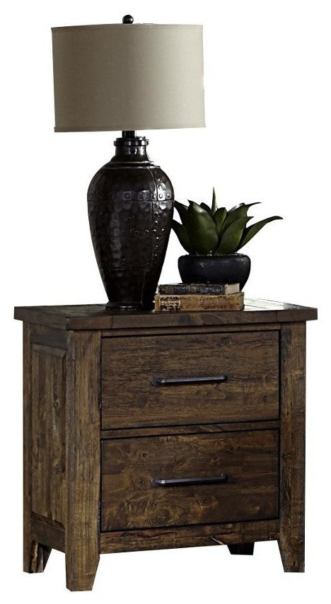 Jackson Rustic Nightstand, Country Brown
