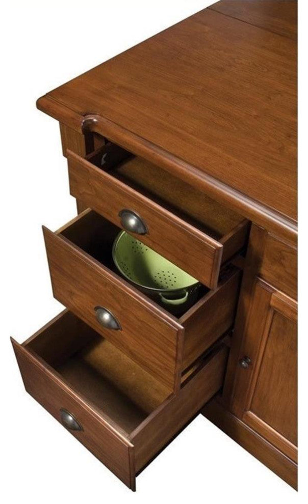 Homestyles Aspen Wood Kitchen Island in Brown