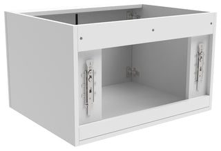 CastelloUSA Alpine 24" Wall Mounted Vanity, Base Only, White, Black Handles