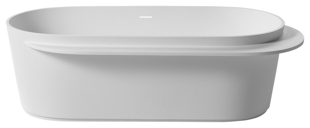 71in Solid Surface Freestanding Bathtub in Matte White