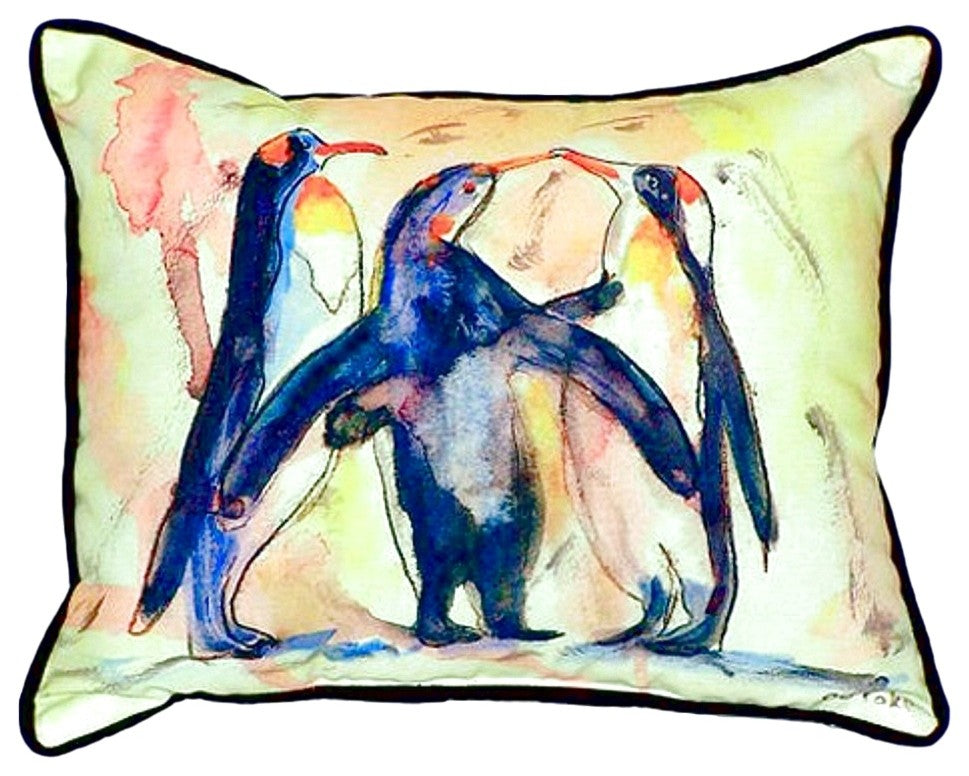 Penguins Extra Large Zippered Pillow 20x24