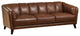 Frances Leather Craft Sofa, Brown