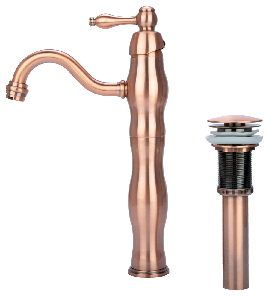 Victorian Vessel Filler with Drain in Antique Copper