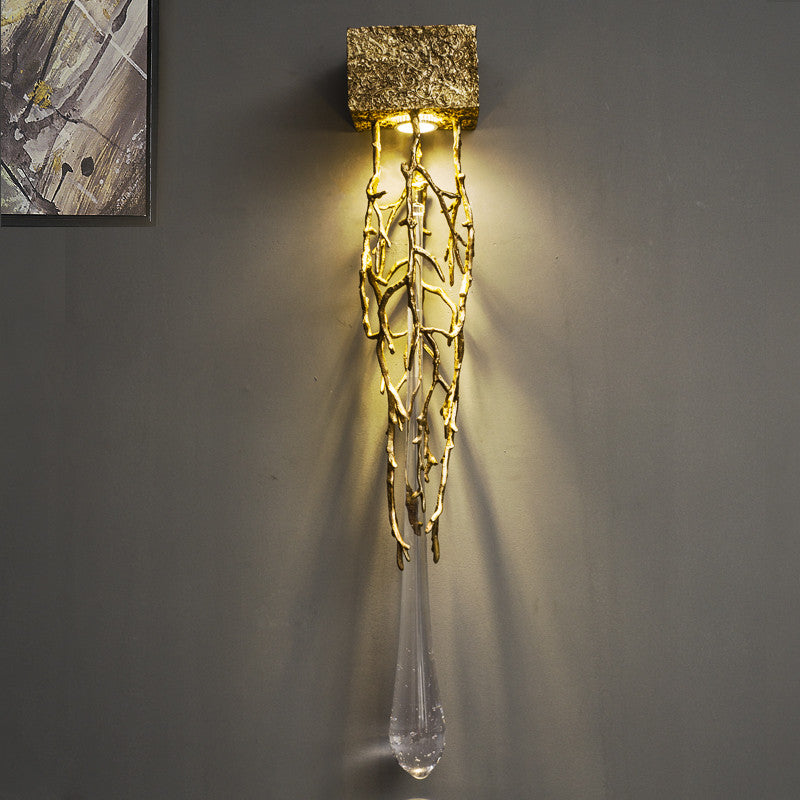 Jumilla | Creative LED Crystal Copper Wall Lamp, Copper, Cool Light