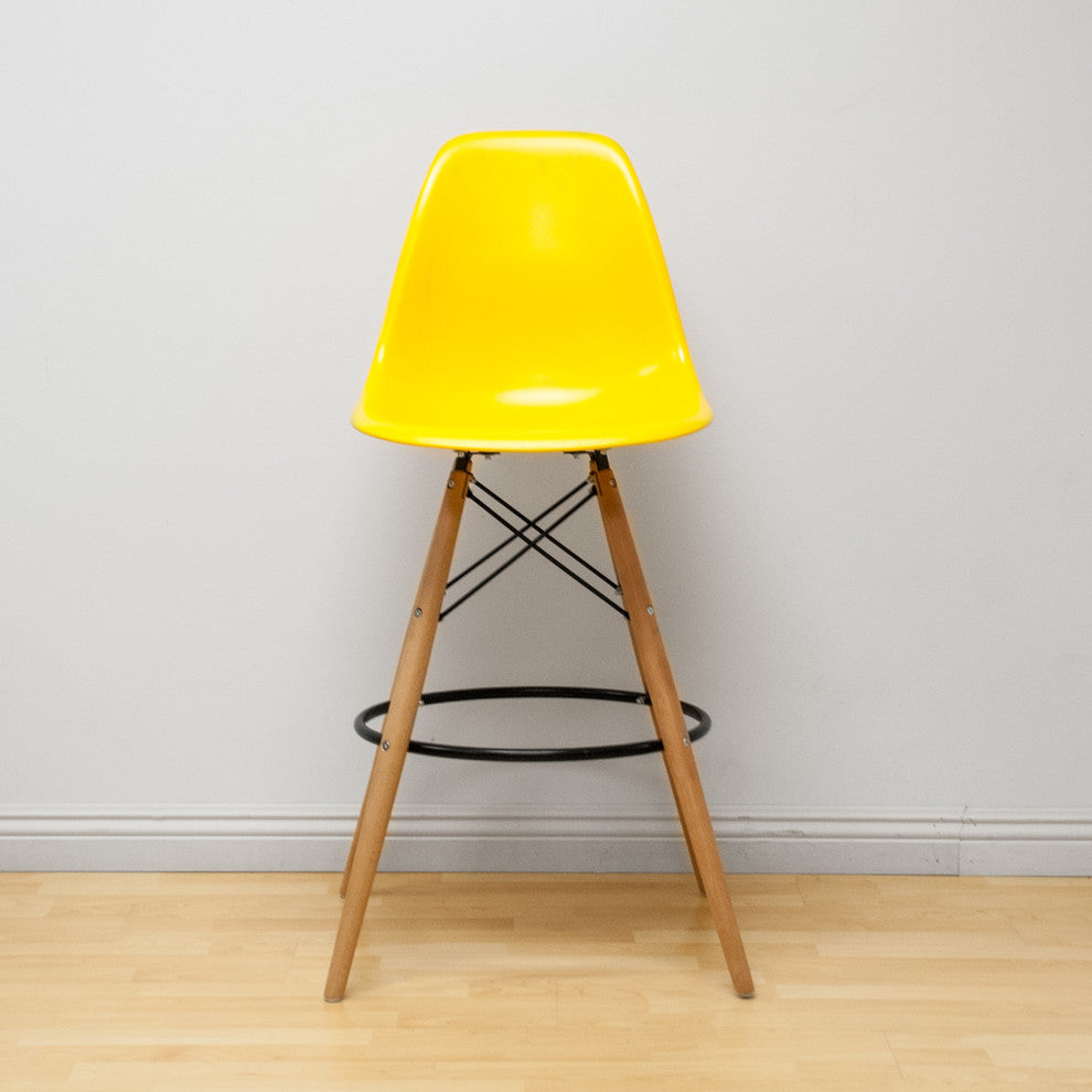 Mod Made Paris Tower Modern Barstool, Set of 2, Yellow