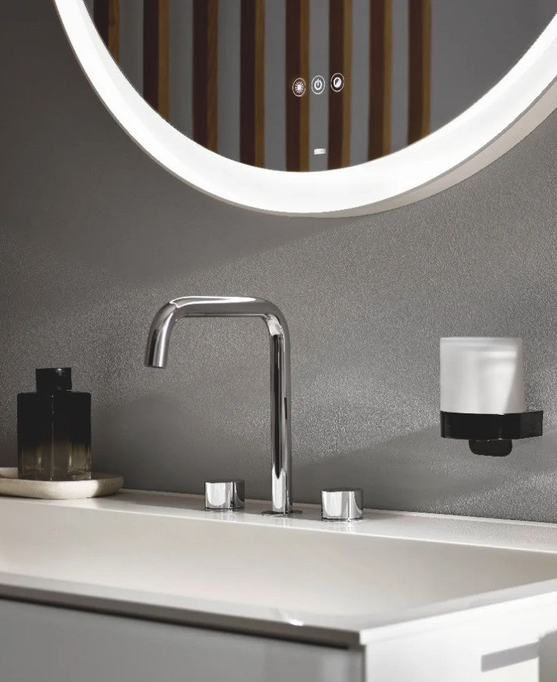 Nicole Square Wall Frosted Glass Soap Dispenser, Matte Black