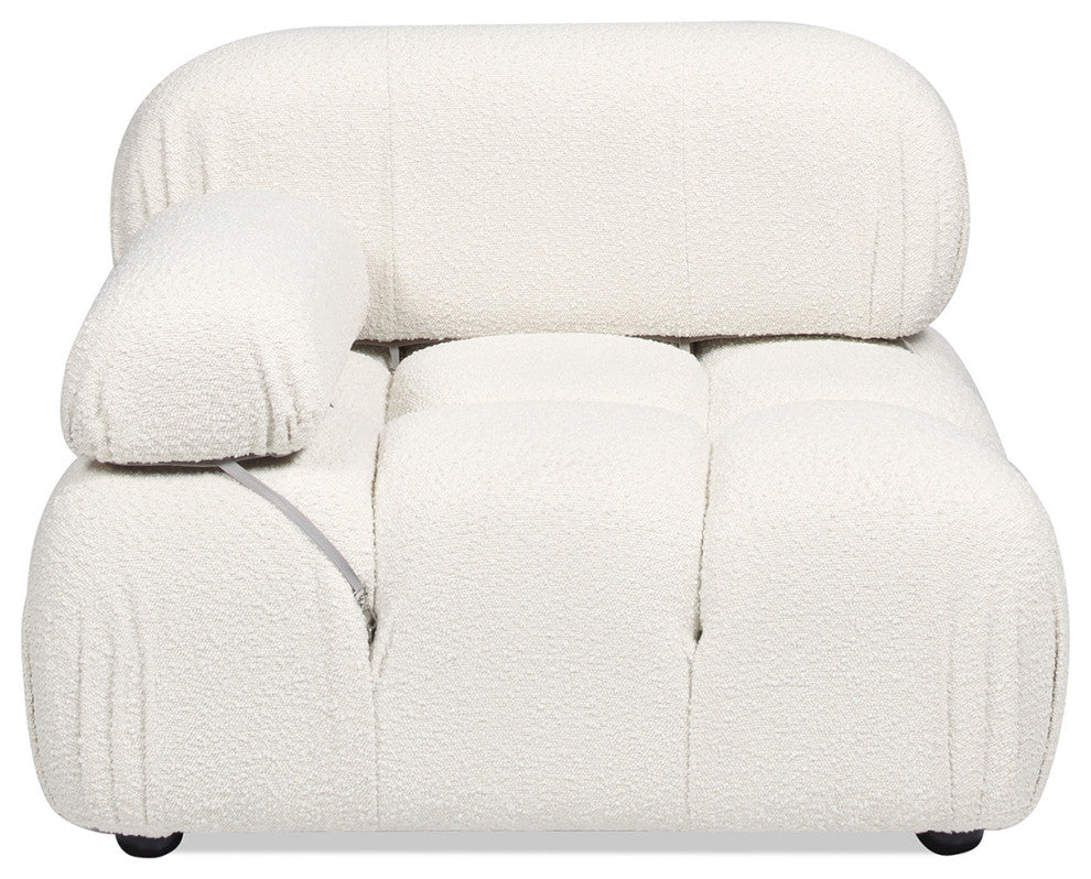 Marcel 36" Modular Arm Chair, Ivory White Boucle
