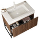 Plywood Freestanding Bathroom Vanity Set with Integrated Acrylic Sink, Walnut, 30in