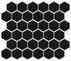 Metro 2" Hex Matte Black Porcelain Floor and Wall Tile