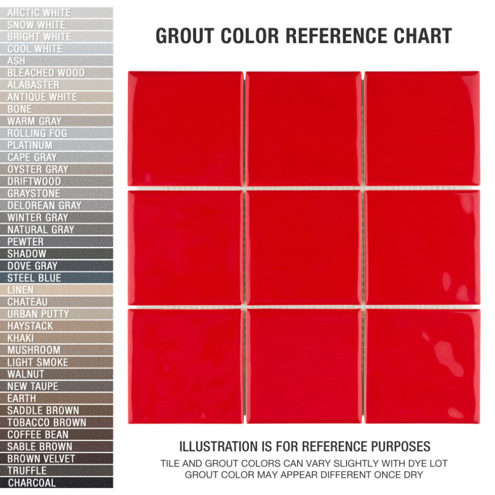 Twist Square Ceramic Mosaic Tile, Red Cherry