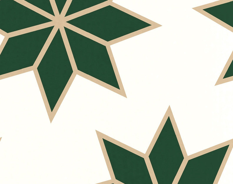 Christmas Stars 2 Decorative Holiday Geometric Print Hand Towel, Dark Green