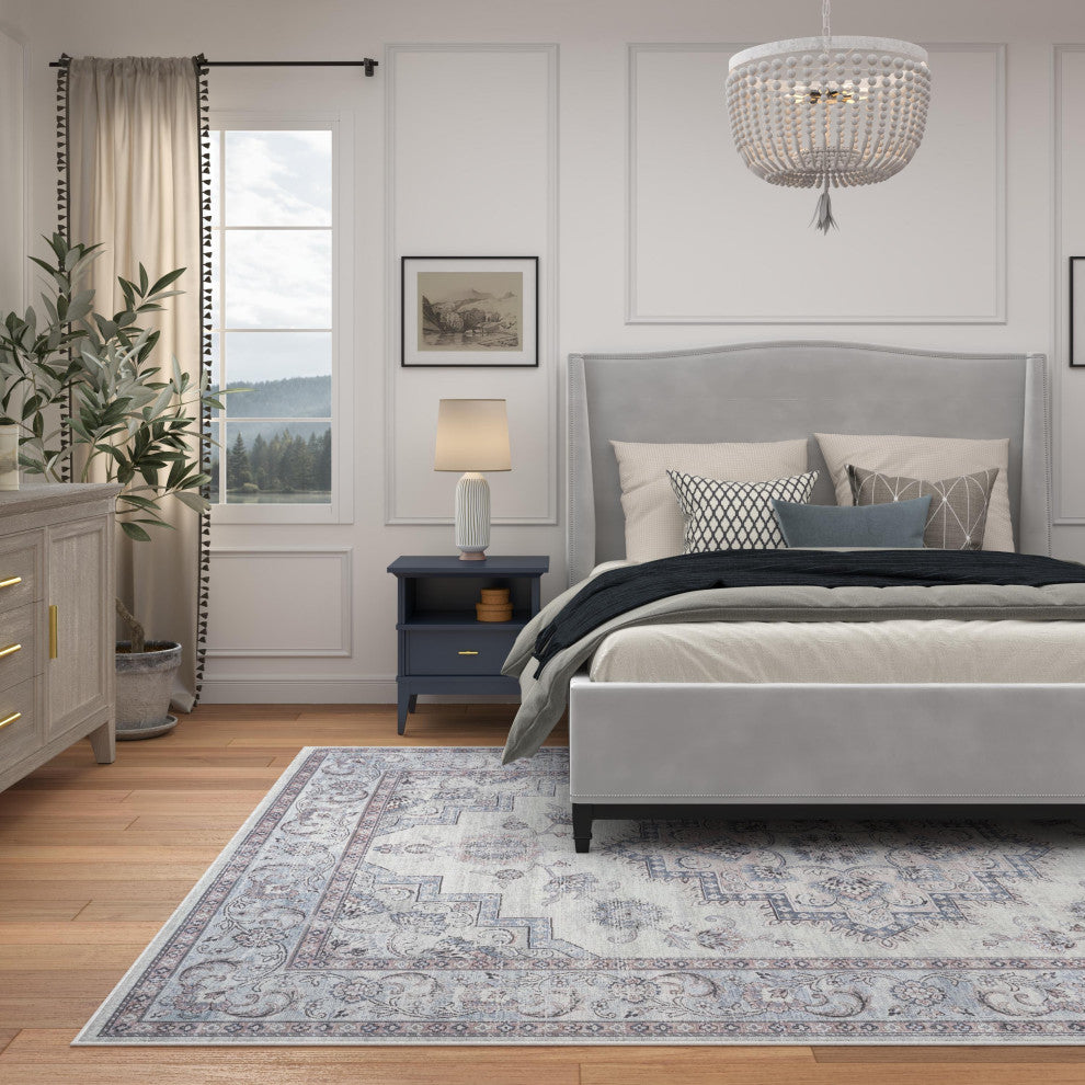 Sonoma Calanthe Gray, Blush, Blue, Ivory Viscose Area Rug