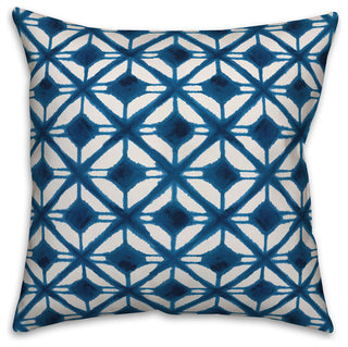 Blue Watercolor Diamond 18x18 Throw Pillow Cover