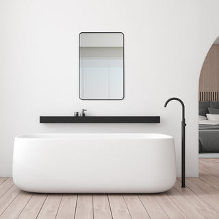 Nettuno Rectangle Bathroom/Vanity Aluminum Framed Wall Mirror, Matt Black, 24"