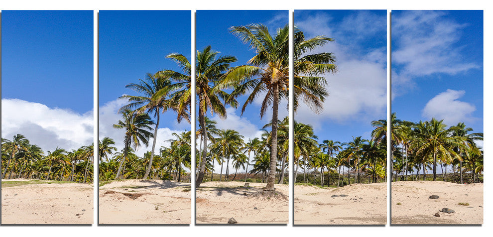 "Anakena Beach in Easter Island" Canvas Print, 5 Panels