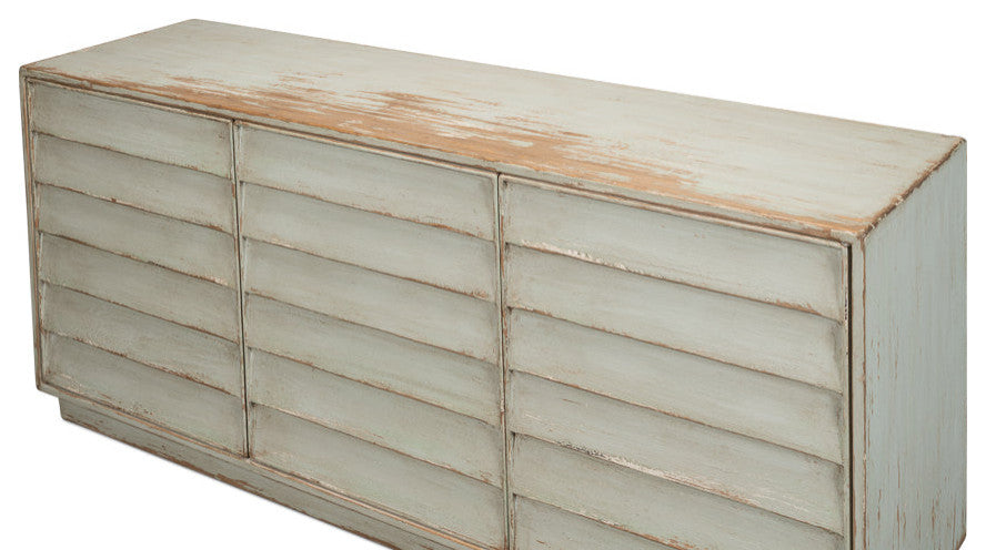 Louvered Sideboard Sage Cabinet For Living Room