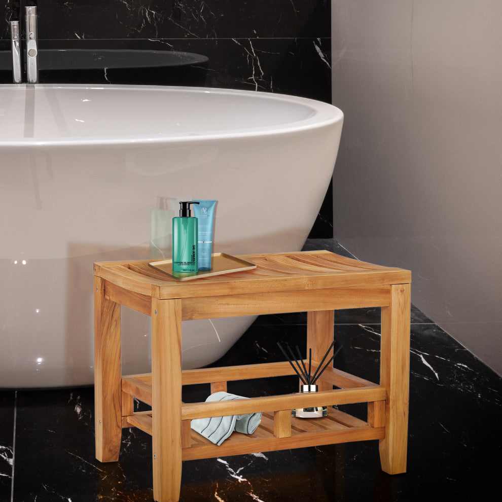 Teak Wood Bahama Shower Stool, 23"