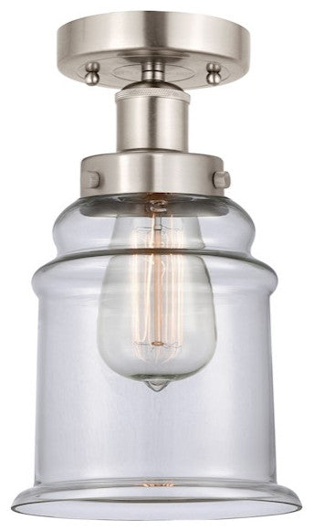 Innovations 616-1F-SN-G182 Canton 1 Light Semi-Flush Mount, Brushed Satin Nickel