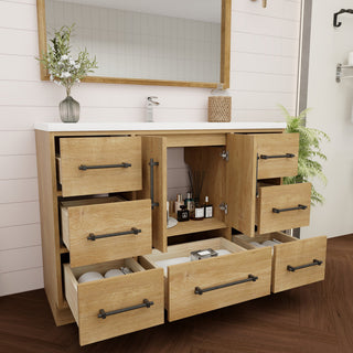 Victoria 48" Solid Wood Bath Vanity, Oak